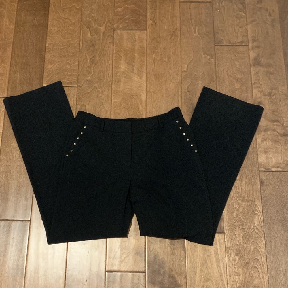 Catherine Malandrino • Black Slacks • Size 6 • metal detail on front pockets